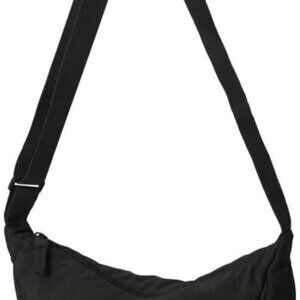 Women Luna Dumpling Nylon Sling Bag Medium Black Stylish Crescent Design